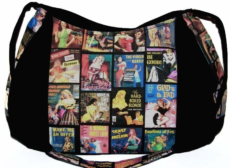 Pulp Fiction Book Covers Pinup Sexy Women Collage Rockabilly Handbag